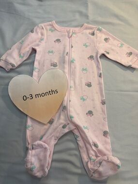 Disney - Pink Footed One Piece with Minnie Mouse Print